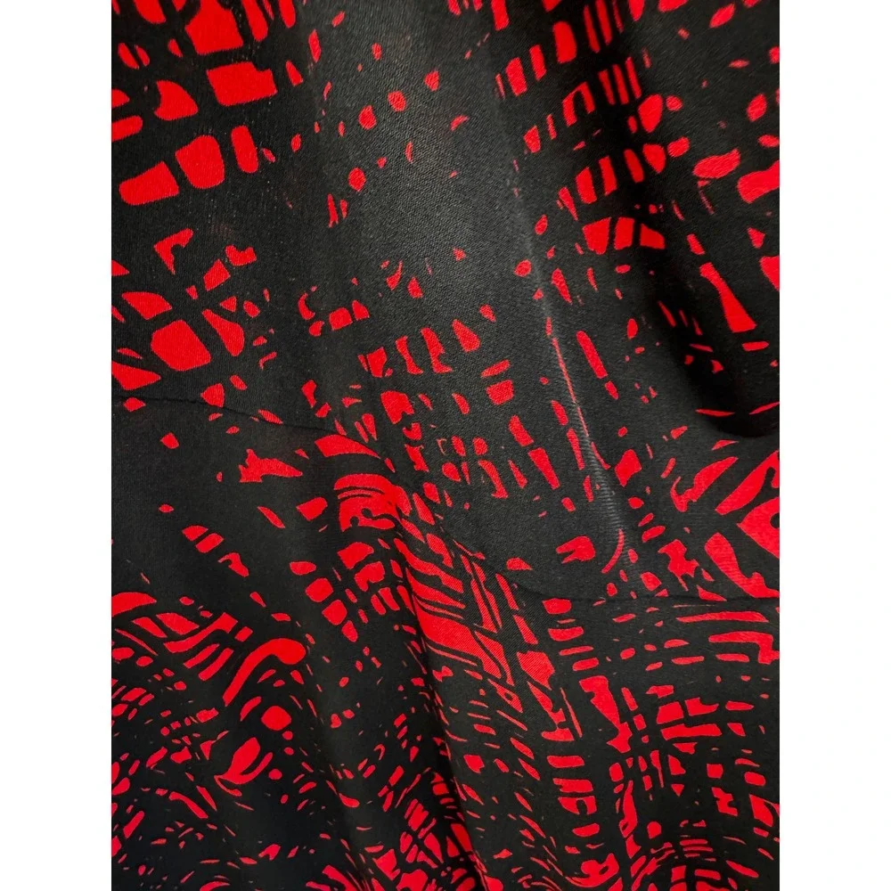 Lane Bryant Red Black Abstract Cowl Neck Sheath Office Dress Plus Sz 18/20